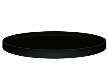 Black serving tray plate. vector