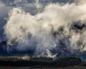 Fototapeta na wymiar Mist and Clouds in the Scottish Highlands, UK
