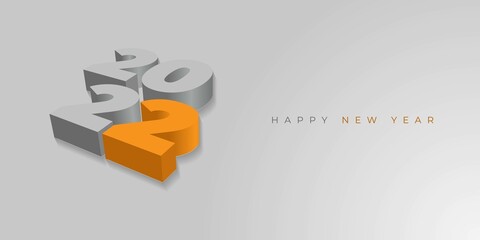 Typography design of 2022 with 3d style design.