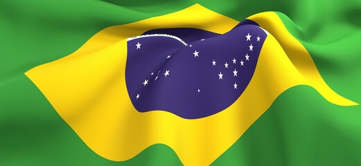 brazil flag background flying modern banner.