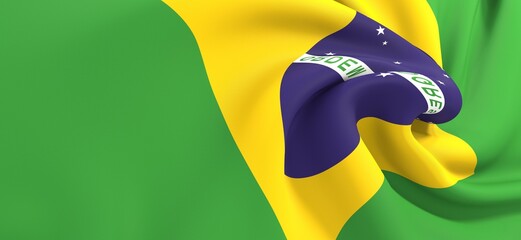 country brazil flag background flying modern