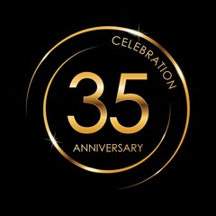 Template logo 35th Anniversary, Logo Vector Illustration, EPS 10