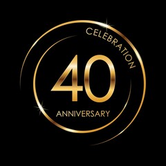 Template logo 40th Anniversary, Logo Vector Illustration, EPS 10