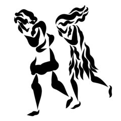 crying Adam and Eve, expelled from paradise