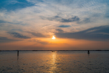 Sunset in the Venice Lagoon. magic