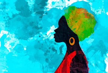 illustration of multiracial girls, international women day