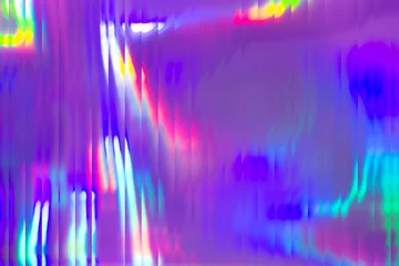 Foto op Canvas Holographic abstract background. Rainbow neon glass texture pattern. Trendy colorful reeded refract effect. © Julia Klintsova