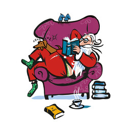 Santa Claus reading