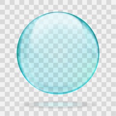 Blue translucent light sphere with glares and transparency