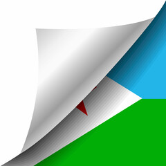Hidden djibouti flag with curled corner