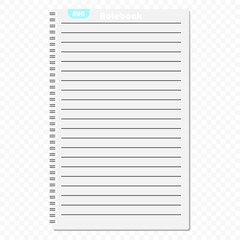 Monthly notepad for entries vector icon. August notepad icon. Notepad in a flat style. Simple icon. Vector illustration.