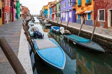 Obraz na płótnie Canvas The magical colors of Burano and the Venice lagoon