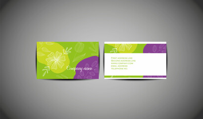Business card design for florist company or flower shop