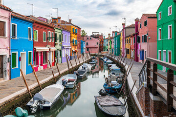 Naklejka na ściany i meble The magical colors of Burano and the Venice lagoon 