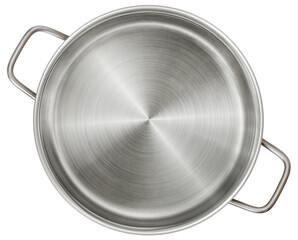 Steel Casserole Isolated on White Background
