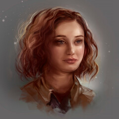 portrait of a girl with curly hair