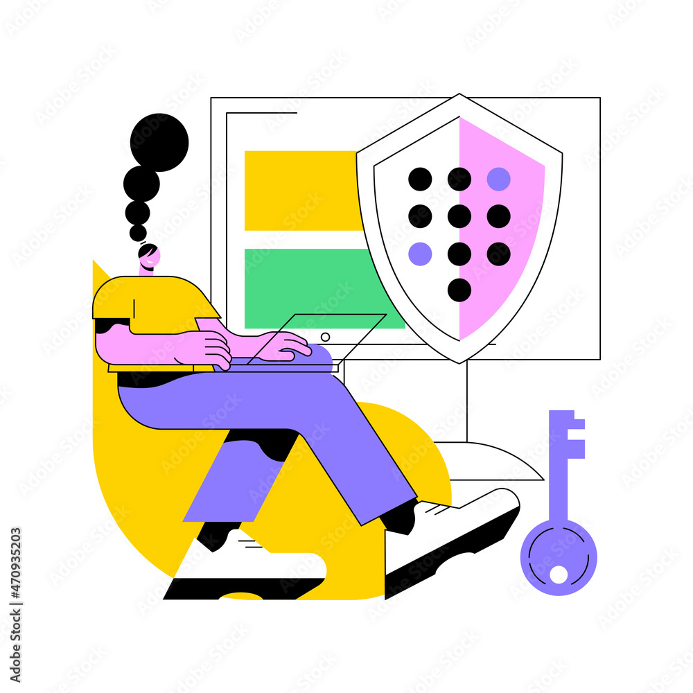 Poster secure web traffic abstract concept vector illustration. secure internet traffic, web connectivity, 