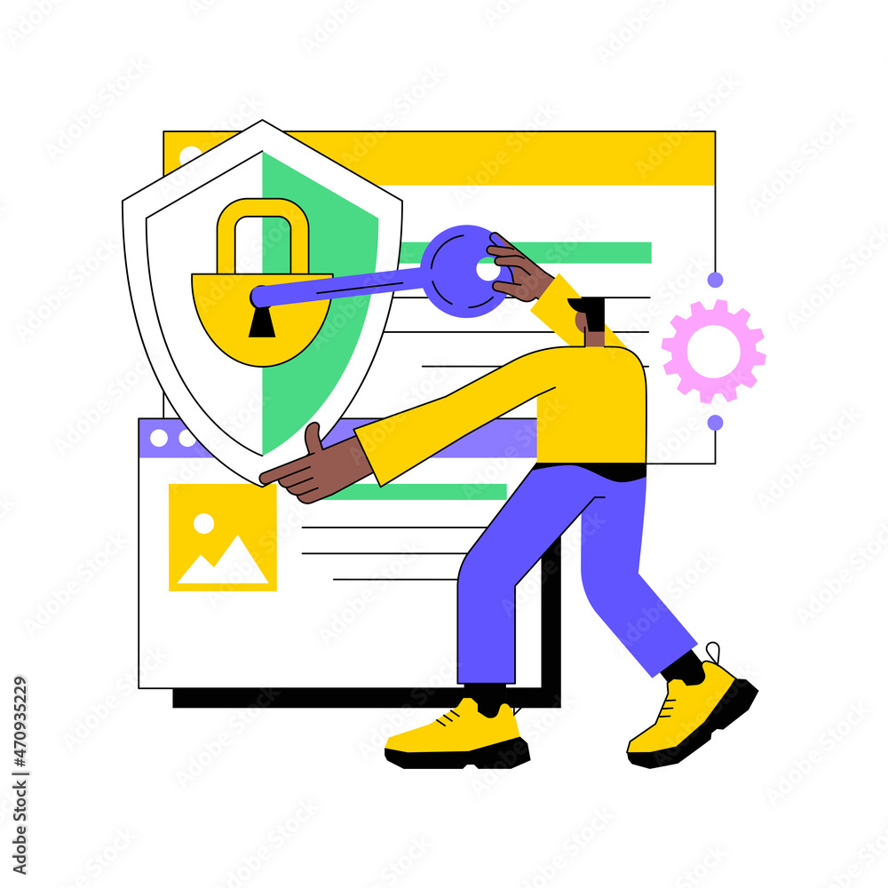 Poster rights of access abstract concept vector illustration. personal data, document management system, da