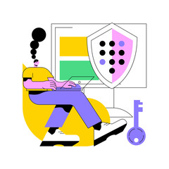 Secure web traffic abstract concept vector illustration. Secure internet traffic, web connectivity, virtual private network, VPN, encrypted data transfer, traffic analysis abstract metaphor.