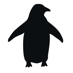 Vector hand drawn penguin silhouette isolated on white background © Sweta