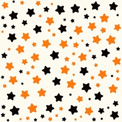 Colorful stars pattern Halloween background. Vector illustration. Wrapping paper.