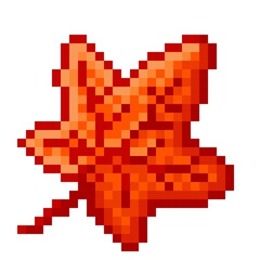 Obraz premium Maple leaf pixel art. Vector illustration.