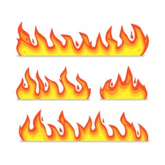 a set of fire vector illustration with a cartoon style