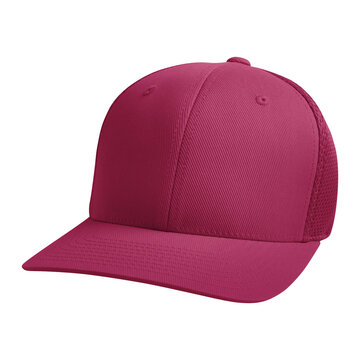 Show off your design style like a pro, by using this Side Perspective View Magnificent Cap Mockup In Dark Sangria Color..