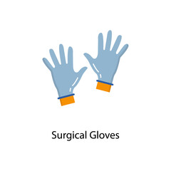 Surgical Gloves Flat Icon. Pixel Perfect. For Mobile and Web. stock illustration