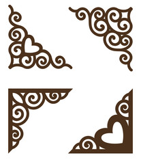 	
Set of decorative vintage corners for you scrapbooking design. Vector illustration.	
