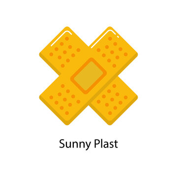 Sunny Plast Flat Icon. Pixel Perfect. For Mobile and Web. stock illustration