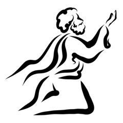 man from biblical times praying on his knees