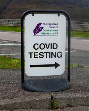 Covid Testing Sign in Scotland, UK