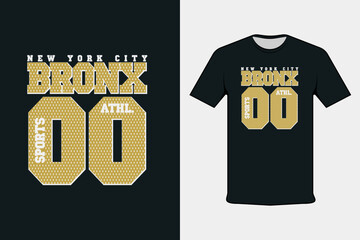 New York City Bronx 00 Sport Modern Black T Shirt Design