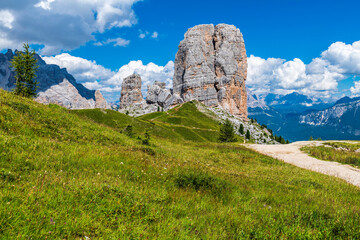 Dream Dolomites. Nuvolau, Arvelau and five towers.