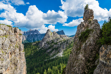 Dream Dolomites. Nuvolau, Arvelau and five towers.