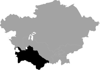 Obraz premium Black Map of Turkmenistan inside the gray map of Central region of Asia