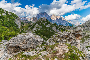 Dream Dolomites. Nuvolau, Arvelau and five towers.