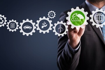 Reduce CO2 emissions and carbon footprint to limit global warming and climate change. Hand