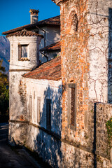 Autumn among the vineyards and the ancient village of Villafredda. Friuli.