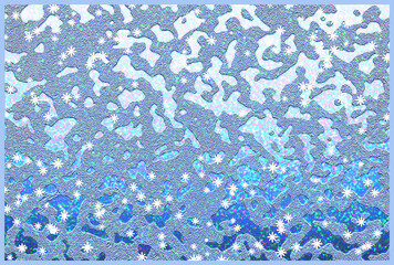 blue christmas background with snowflakes and frosty pattern.