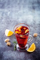 Cranberry orange sangria in a glass