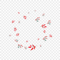 Pink Leaves Background Transparent Vector. Leaf Label Illustration. Green Herb. Burgundy Berries Object. Forest Card.