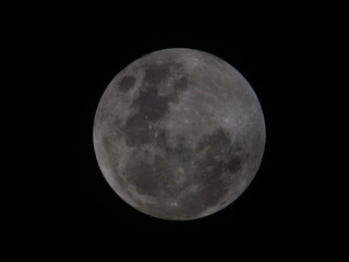 Closeup of a bright full moon during lunar eclipse, Vilcabamba, Ecuador