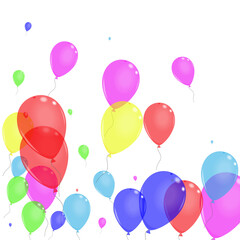 Green Helium Background White Vector. Baloon Birthday Set. Bright Party. Colorful Flying. Balloon Shiny Background.
