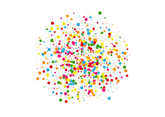 Orange Round Circular Illustration. Circle Vector Texture. Blue Celebration Dot. Multicolored Top Confetti Background.