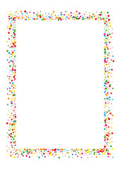 Orange Confetti Pastel Illustration. Circle Dust Background. Multicolored Element Round. Blue Carnaval Dot Texture.