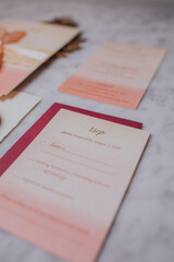 wedding lay flat invitation details 