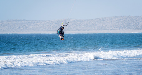 unknown person doing kitesurfing in Atacama, Chile	
