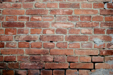 Weathered stained old brick wall background. Brick wall background, brick texture , interior design
